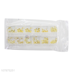 Yiwu Direct Sale Golden Multi-style DIY Nail Art Sticker Diamond Set