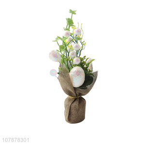 Hot sale decorative Easter egg bonsai fake potted plant