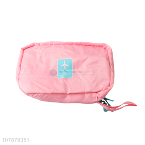 Hot sale pink portable waterproof cosmetic bag for ladies