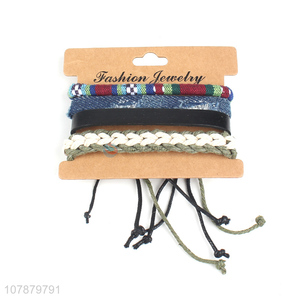 Top quality waterproof cowhide hand-woven jewelry bracelet