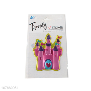 Factory wholesale pink cartoon castle stickers  for children