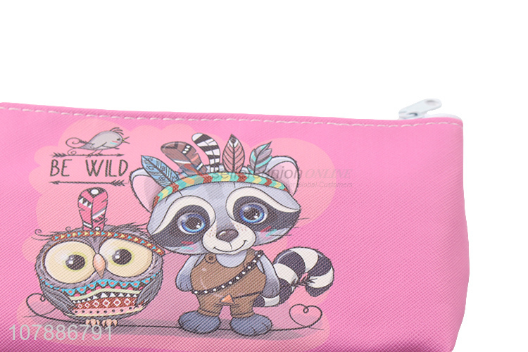 New arrival pink PU pencil case student universal stationery bag