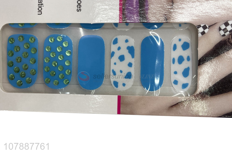 High quality stylish leopard grain nail polish strips 3D nail decals