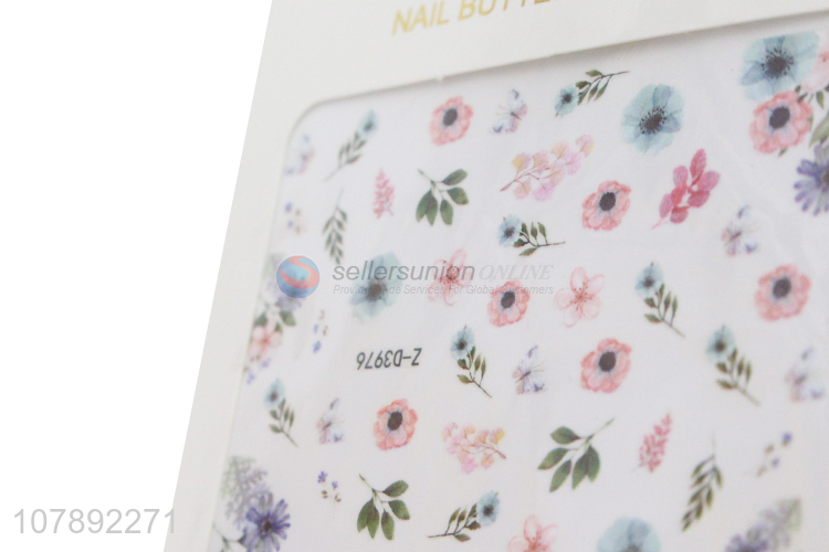 Best selling colourful flower pattern nail wraps nail stickers