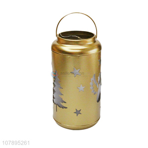 Yiwu wholesale gold led Christmas candle holder jar Christmas crafts
