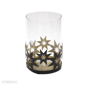 Online wholesale iron art crystal glass candle jar Christmas storage jar