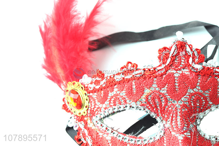 China sourcing fashion red dance performance mask party mask