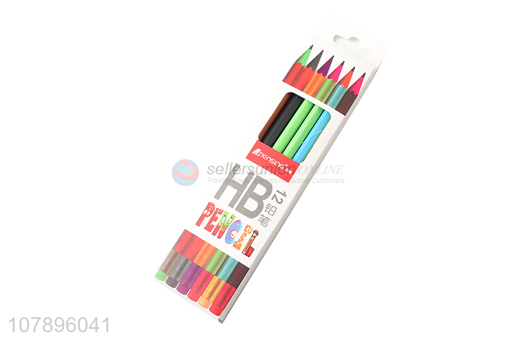 Hot sale 12pieces school office stationery wood-free pencil for students