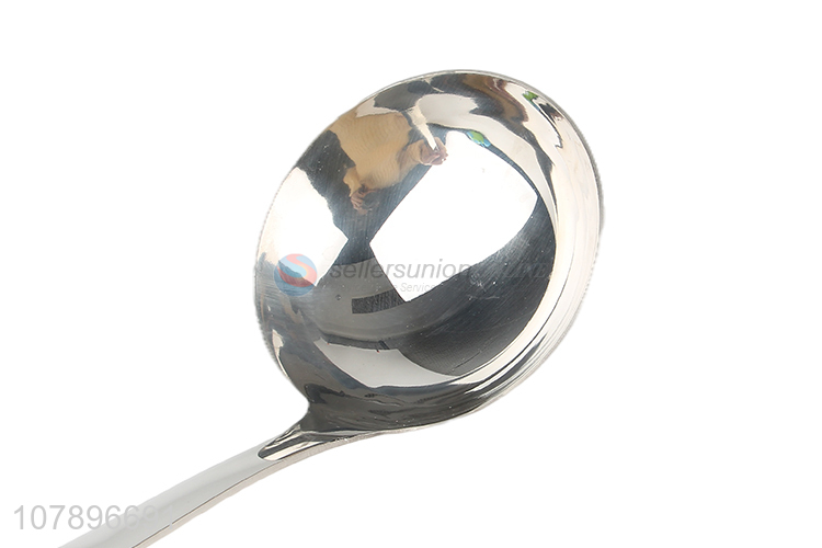 Factory wholesale silver stainless steel long handle soup spoon