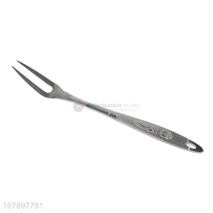 China export silver long handle stainless steel meat fork