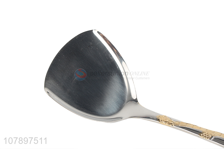 Factory wholesale silver stainless steel long handle fried shovel