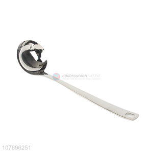 High quality silver stainless steel long handle soup spoon