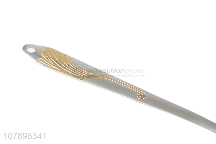 Factory wholesale silver carved crane stainless steel meat fork