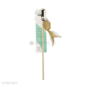 Hot selling interactive <em>cat</em> teaser <em>toy</em> wand <em>cat</em> teasing feather <em>toy</em>