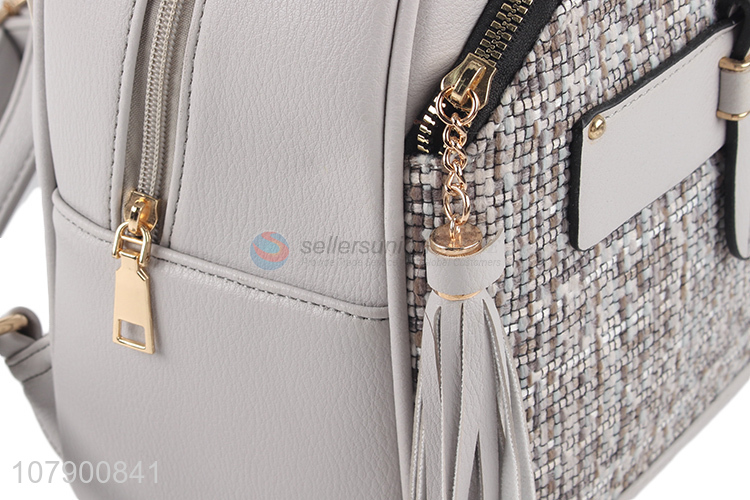 Wholesale Good Quality PU Leather Backpack Zipper Shoulder Bag