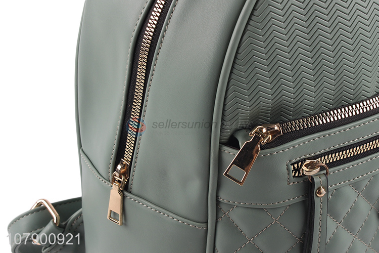 High Quality Solid Color PU Leather Backpack Fashion Shoulders Bag