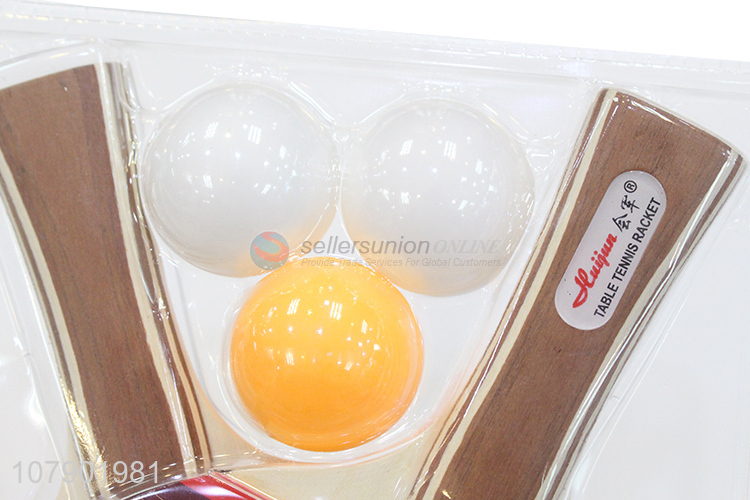 Online wholesale professional 2 rackets 3 balls table tennis racket set