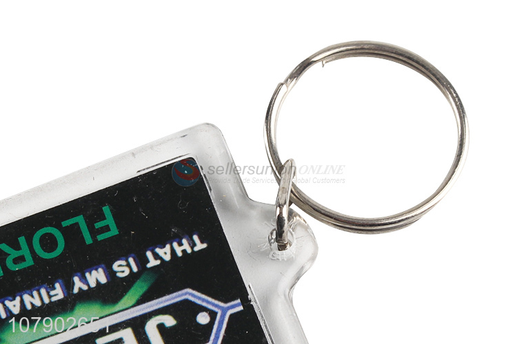 Custom Printing Acrylic Pendant Keychain Fashion Key Ring