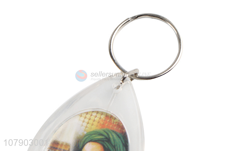 Custom Printing Acrylic Drop Pendant Keychain Cheap Key Ring