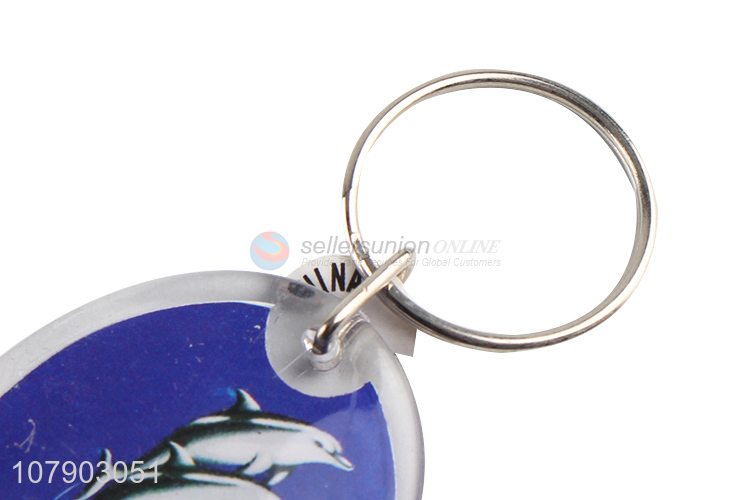 New Design Acrylic Oval Pendant Key Chain Custom Key Ring