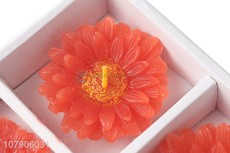 Low price orange craft candle ornaments flower candle set