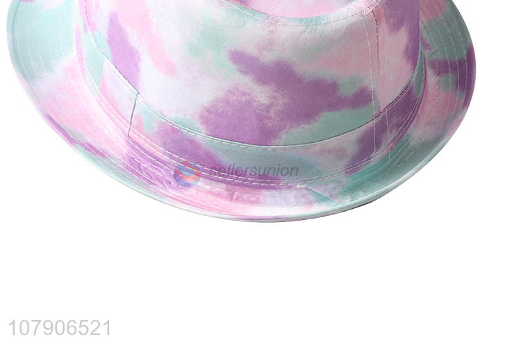 Low price tie-dye sun hat fedora panama jazz hat photography props