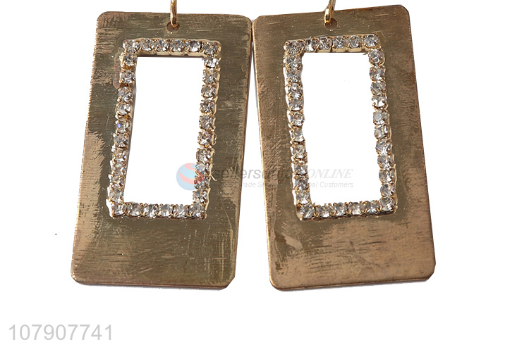 Popular products durable rectangular metal earrings for jewelry