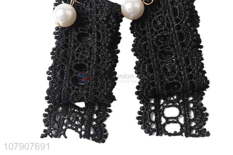 Creative design black women jewelry accessories earrings with pearl