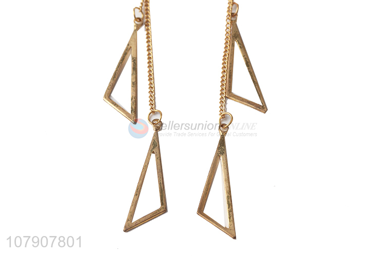 Low price good quality triangle metal jewelry accessories women earrings