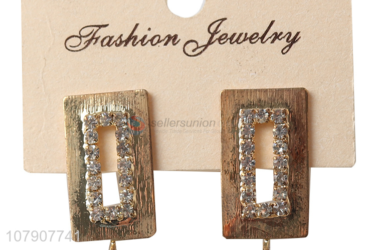 Popular products durable rectangular metal earrings for jewelry