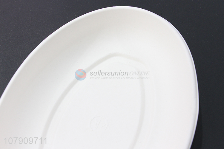 Yiwu wholesale white disposable oval lunch box takeaway plate