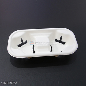 Hot sale white disposable hollow thickened beverage cup holder