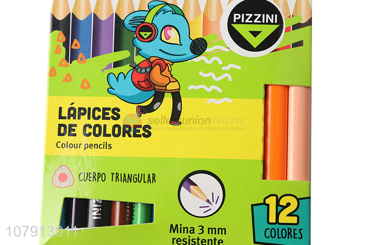 Low price 12 color cartoon color pencil painting pencil wholesale