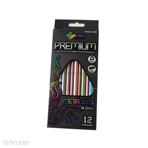 Hot selling 12 color metal color drawing pencil wholesale