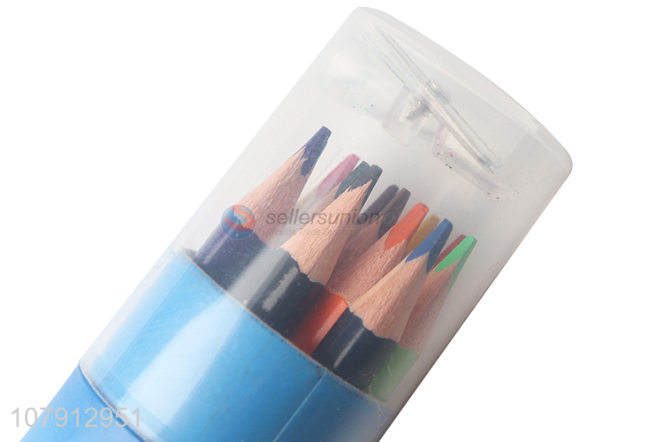 Factory direct sale 12 color colored pencil student drawing pencil
