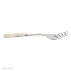 Wholesale chrap price durable dinnerware fork with patterned handle