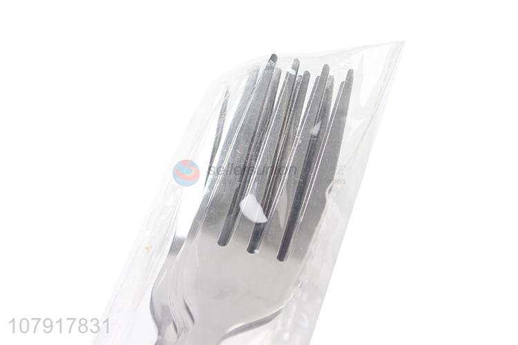 Yiwu wholesale silver short handle stainless steel carved fork