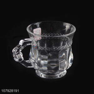 Wholesale creative transparent glass water coffee milk beer cup juice glass with handle