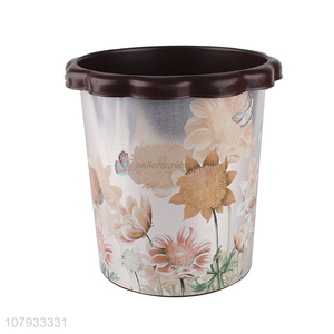 New products printing plastic trash can creative office paper basket