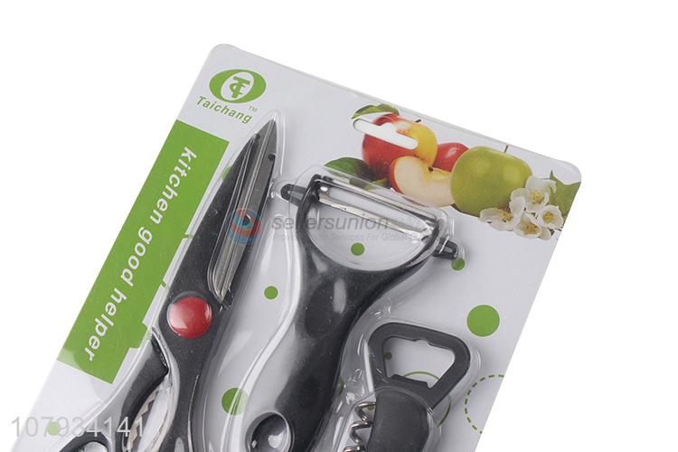 Hot Sale Kitchen Gadgets Kitchen Scissor Peeler Bottle Opener Set