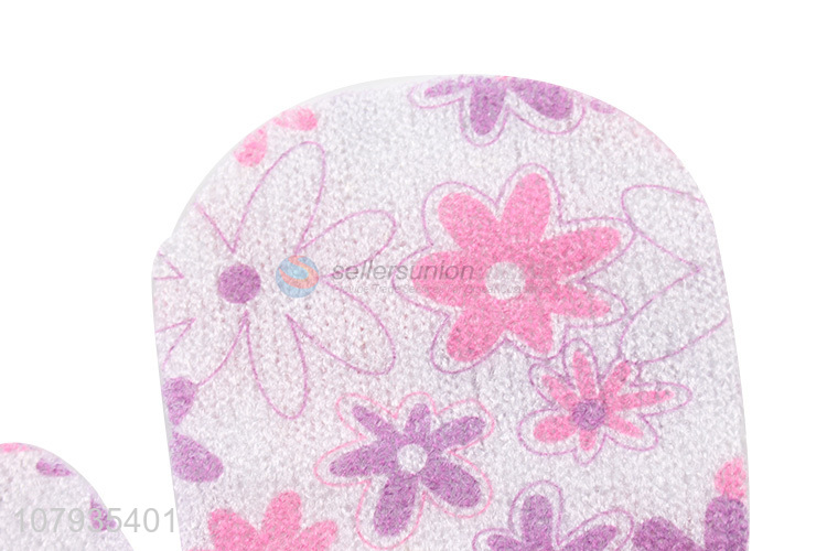 Top sale flower pattern fashion shower massage bath gloves wholesale