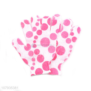 Good quality polyester durable skin cleaning bath gloves for shower