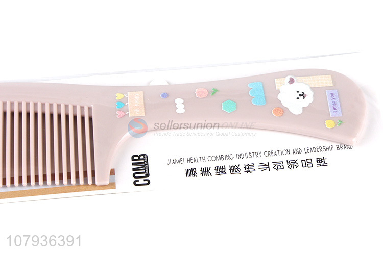 Creative design pink plastic comb household hairdressing close-tooth comb