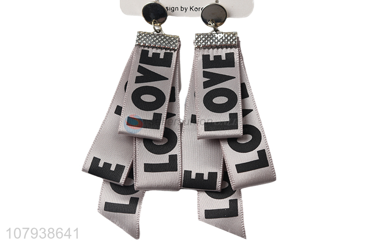 Hot products fashion love letter ribbon earrings jewelry wholesale