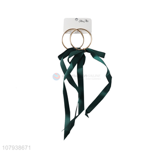 Factory direct sale green ribbon earrings for women jewelry