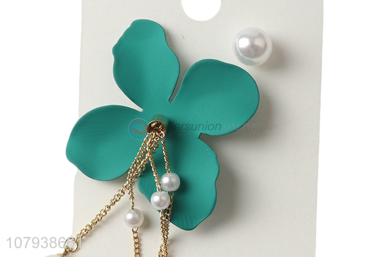 Top selling flower earrings long pears pendant earrings jewelry wholesale