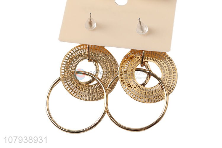 China products metal circle pendant stud earrings for women