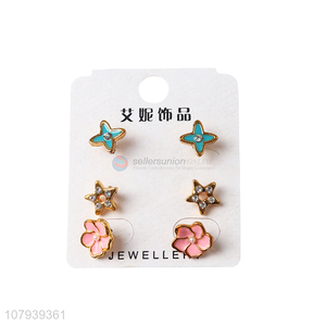 New arrival cute design small stud earrings set for lady jewelry