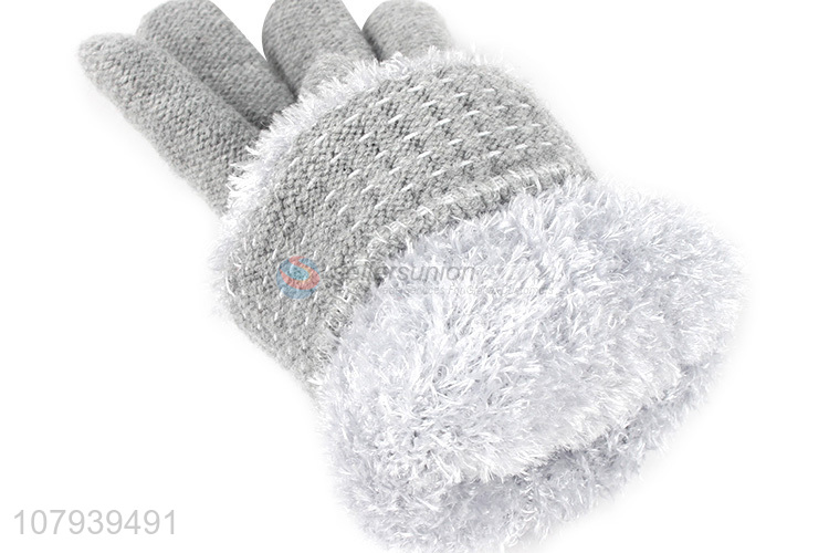 Fashion Style Ladies Knitted Gloves Winter Warm Gloves
