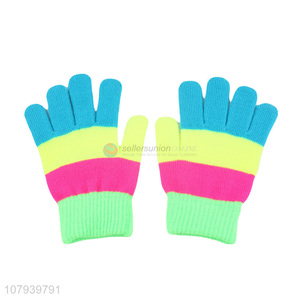 Wholesale Colorful Knitted Gloves Ladies Winter Warm Gloves
